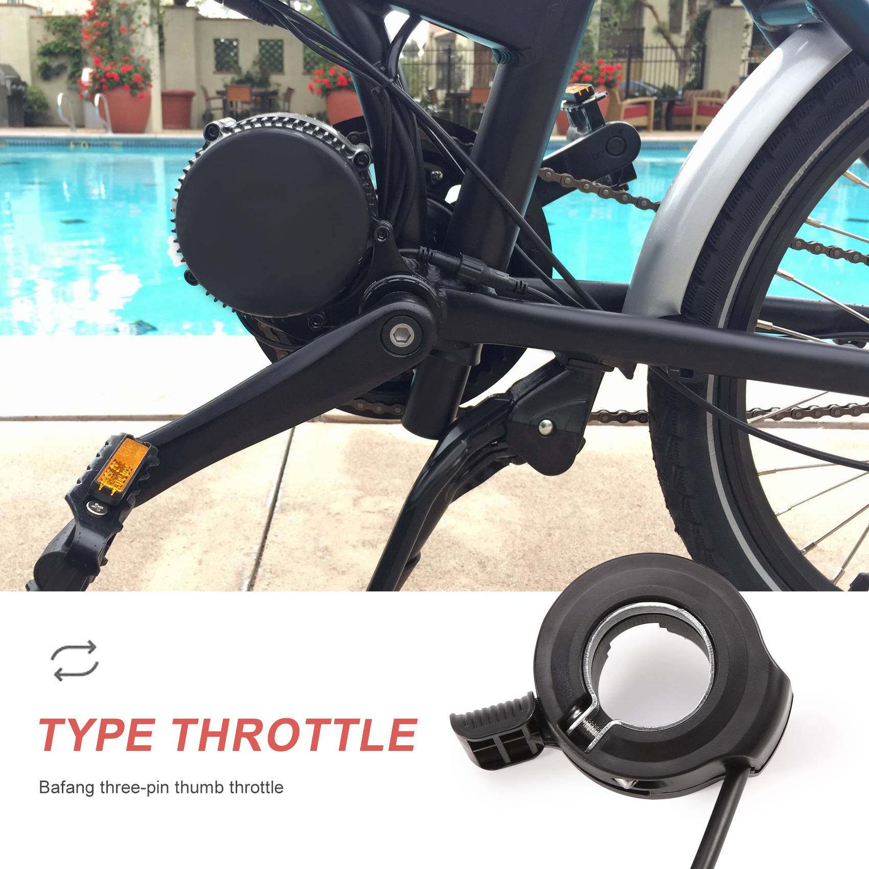 (AD10) Thumb Throttle for Bafa - Mid Drive Motor Kit 52V 1000W recension och pris