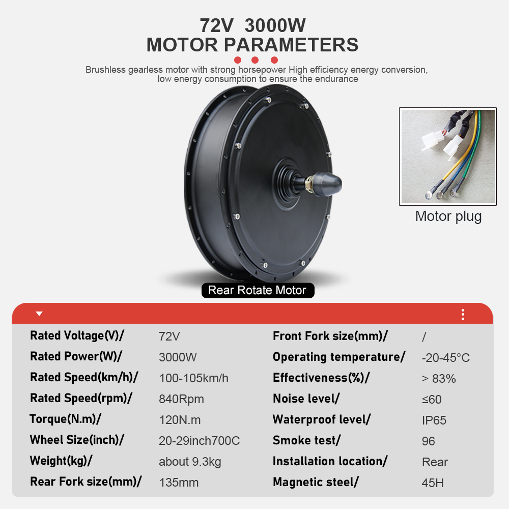 Electric Bike Motor 72V 3000W  - Ebike Conversion Kit 72V 3000W recension och pris