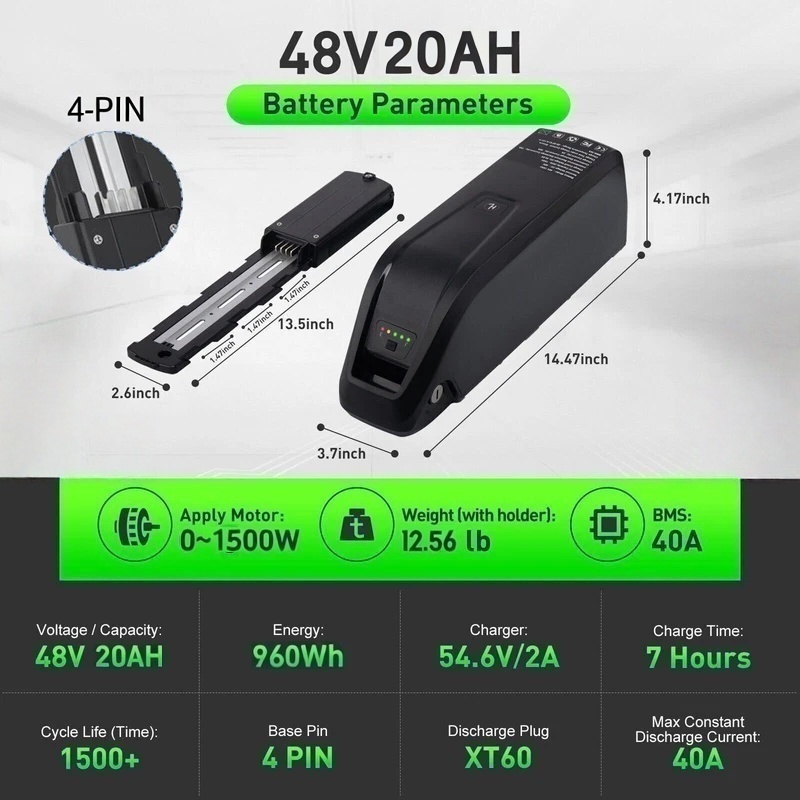 Hailong E-Bike Battery 36V 48V - Ebike Battery 48V 20Ah Hailong recension och pris